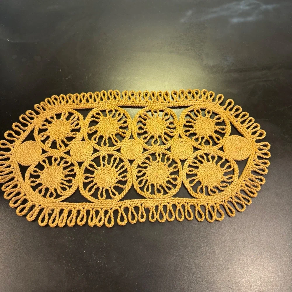 Vintage Woven Straw Table Runner hot mat  15.5